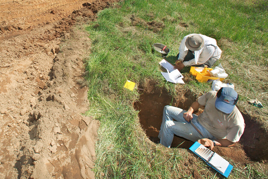 Photo of Berkeley Lab scientists conducting fieldwork at Hopland research center